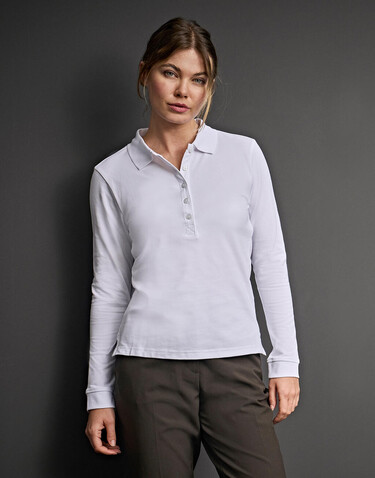 Tee Jays Ladies` Luxury LS Stretch Polo, White, S bedrucken, Art.-Nr. 520540003 Tee Jays Ladies` Luxury LS Stretch Polo, White, S bedrucken, Art.-Nr. 520540003