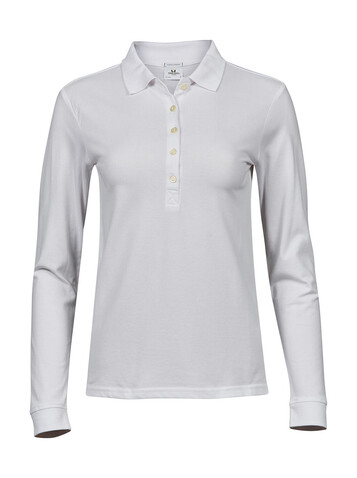 Tee Jays Ladies` Luxury LS Stretch Polo, White, S bedrucken, Art.-Nr. 520540003 Tee Jays Ladies` Luxury LS Stretch Polo, White, S bedrucken, Art.-Nr. 520540003