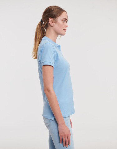 Russell Europe Ladies` Fitted Stretch Polo, White, XS bedrucken, Art.-Nr. 566000002 Russell Europe Ladies` Fitted Stretch Polo, White, XS bedrucken, Art.-Nr. 566000002