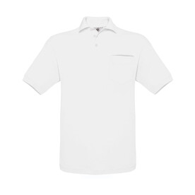 B &amp;amp; C Safran Pocket Polo, White, 2XL bedrucken, Art.-Nr. 574420007
