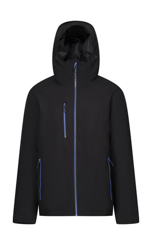 Regatta Navigate Waterproof Jacket, Black/New Royal, S bedrucken, Art.-Nr. 601171493