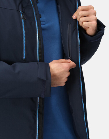 Regatta Navigate Waterproof Jacket, Black/New Royal, S bedrucken, Art.-Nr. 601171493