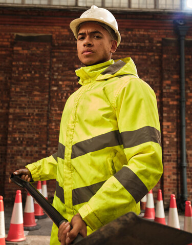 Regatta Pro Hi-Vis Dover Jacket, Yellow, 2XL bedrucken, Art.-Nr. 614176015