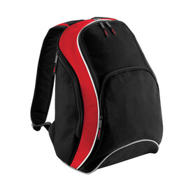 Bag Base Teamwear Backpack, Black/Classic Red/White, One Size bedrucken, Art.-Nr. 617291930