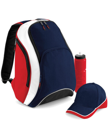 Bag Base Teamwear Backpack, Black/Classic Red/White, One Size bedrucken, Art.-Nr. 617291930 Bag Base Teamwear Backpack, Black/Classic Red/White, One Size bedrucken, Art.-Nr. 617291930