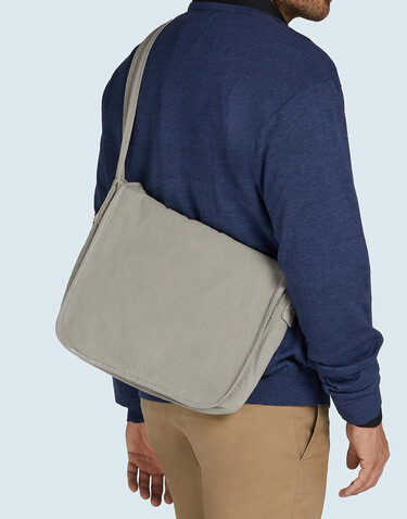 SG ACCESSORIES - BAGS Canvas Messenger, Neutral Grey, One Size bedrucken, Art.-Nr. 637571190