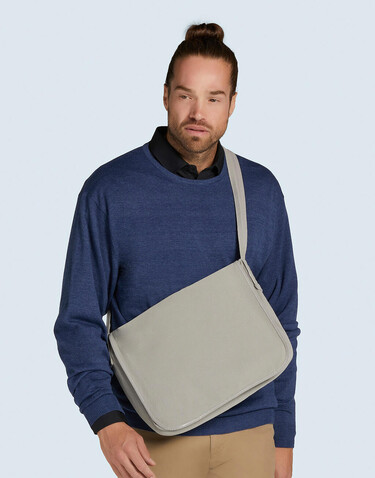 SG ACCESSORIES - BAGS Canvas Messenger, Neutral Grey, One Size bedrucken, Art.-Nr. 637571190