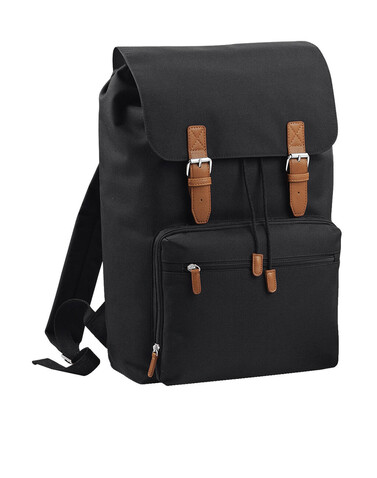 Bag Base Vintage Laptop Backpack, Black, One Size bedrucken, Art.-Nr. 673291010