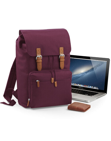 Bag Base Vintage Laptop Backpack, Black, One Size bedrucken, Art.-Nr. 673291010