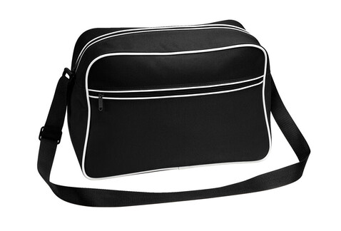 Bag Base Retro Shoulder Bag, Black/White, One Size bedrucken, Art.-Nr. 684291010