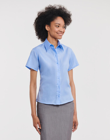 Russell Europe Ladies` Ultimate Non-iron Shirt, White, XS (34) bedrucken, Art.-Nr. 707000002