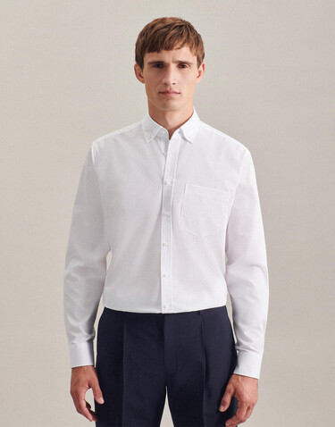 Seidensticker Seidensticker Regular Fit 1/1 Button Down, White, 38 bedrucken, Art.-Nr. 710200000