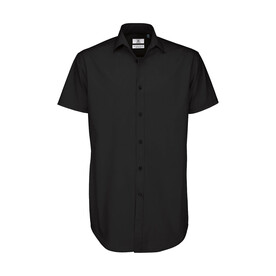 B &amp;amp; C Black Tie SSL/men Poplin Shirt, Black, S bedrucken, Art.-Nr. 723421013