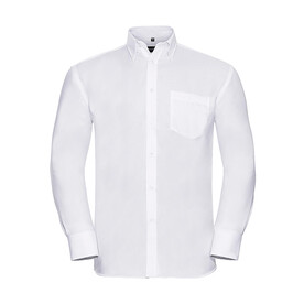 Russell Europe Men`s LS Ultimate Non-iron Shirt, White, S/15&amp;quot; bedrucken, Art.-Nr. 756000001