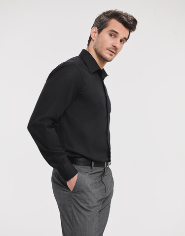 Russell Europe Tailored Ultimate Non-iron Shirt LS, White, S/15" bedrucken, Art.-Nr. 758000001