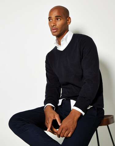 Kustom Kit Classic Fit Arundel V Neck Sweater, Graphite, XS bedrucken, Art.-Nr. 762111312