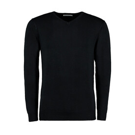 Kustom Kit Classic Fit Arundel V Neck Sweater, Black, XXS bedrucken, Art.-Nr. 762111011