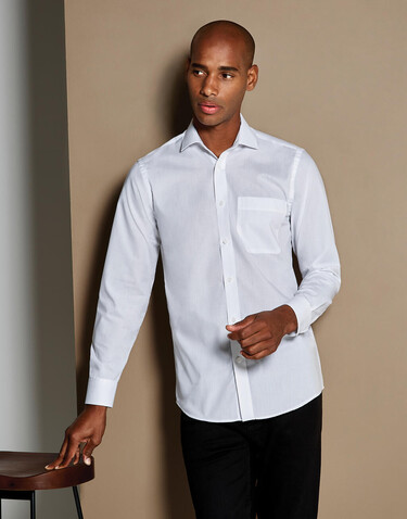 Kustom Kit Tailored Fit Poplin Shirt, White, XS/13.5" bedrucken, Art.-Nr. 771110002