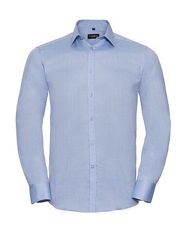 Russell Europe Men`s LS Herringbone Shirt, White, S (15") bedrucken, Art.-Nr. 789000003