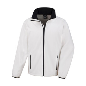 Result Printable Softshell Jacket, White/Black, S bedrucken, Art.-Nr. 828330562