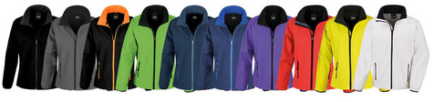 Result Ladies` Printable Softshell Jacket, White/Black, XS (8) bedrucken, Art.-Nr. 848330562