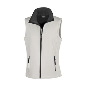 Result Women`s Printable Softshell Bodywarmer, White/Black, XS (8) bedrucken, Art.-Nr. 849330562