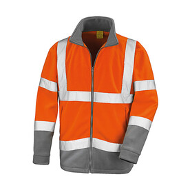 Result Safety Microfleece, Fluo Orange/Grey, S bedrucken, Art.-Nr. 862334753