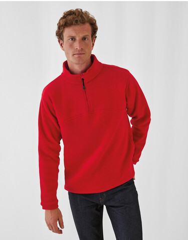 B &amp; C Highlander+ 1/4 Zip Fleece Top, Red, L bedrucken, Art.-Nr. 865424005
