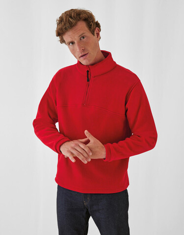 B &amp; C Highlander+ 1/4 Zip Fleece Top, Black, XS bedrucken, Art.-Nr. 865421012