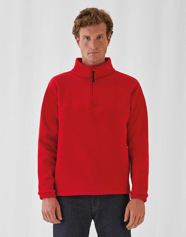 B &amp; C Highlander+ 1/4 Zip Fleece Top, Black, XS bedrucken, Art.-Nr. 865421012
