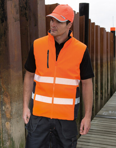 Result Reversible Soft Padded Safety Gilet, Fluo Orange/Navy, S bedrucken, Art.-Nr. 877334763 Result Reversible Soft Padded Safety Gilet, Fluo Orange/Navy, S bedrucken, Art.-Nr. 877334763