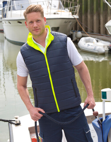 Result Reversible Soft Padded Safety Gilet, Fluo Orange/Navy, S bedrucken, Art.-Nr. 877334763 Result Reversible Soft Padded Safety Gilet, Fluo Orange/Navy, S bedrucken, Art.-Nr. 877334763