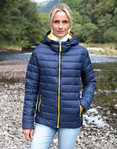 Result Ladies` Snow Bird Hooded Jacket, Ocean Blue/Lime Punch, S (10) bedrucken, Art.-Nr. 894333583