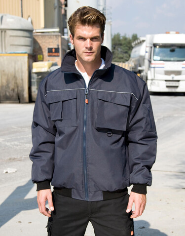 Result Work-Guard Sabre Pilot Jacket, Black, XS bedrucken, Art.-Nr. 900331012
