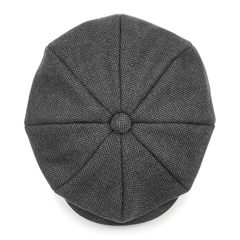 Beechfield Heritage Bakerboy Cap, Charcoal Herringbone, S/M bedrucken, Art.-Nr. 902691251 Beechfield Heritage Bakerboy Cap, Charcoal Herringbone, S/M bedrucken, Art.-Nr. 902691251
