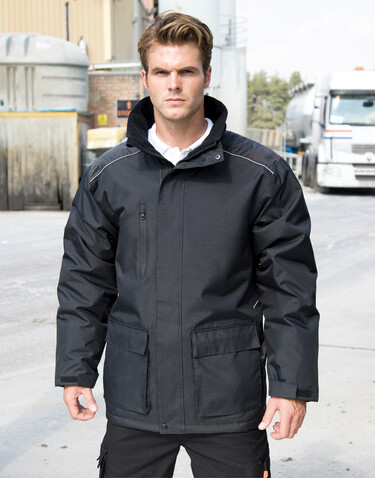 Result Work-Guard Vostex Long Coat, Black, S bedrucken, Art.-Nr. 905331013