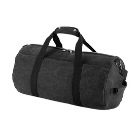 Bag Base Vintage Canvas Barrel Bag, Vintage Black, One Size bedrucken, Art.-Nr. 912291120