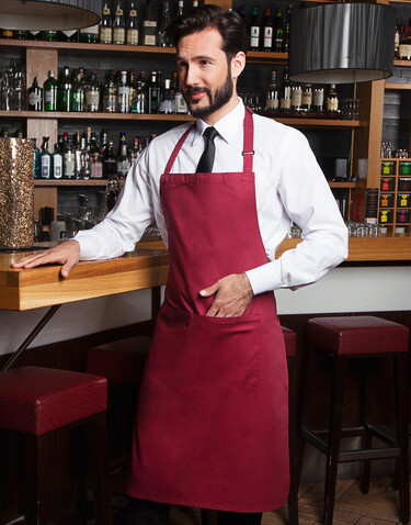 Karlowsky Bib Apron Basic with Pocket, Pine Green, One Size bedrucken, Art.-Nr. 913675290