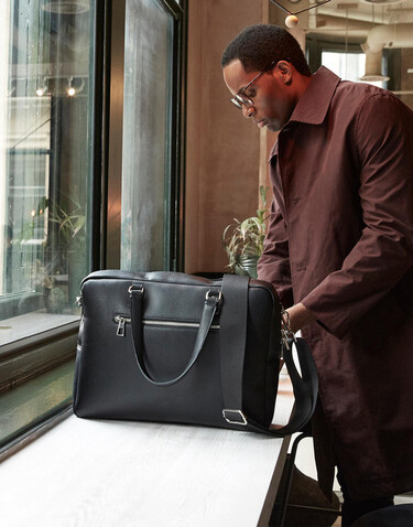 Quadra Tailored Luxe Briefcase, Black, One Size bedrucken, Art.-Nr. 915301010