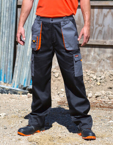 Result LITE Trouser, Black/Grey/Orange, XL bedrucken, Art.-Nr. 918331975