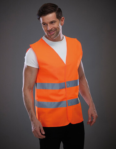 Yoko Fluo 2 Bands Waistcoat, Fluo Orange, M bedrucken, Art.-Nr. 925774054 Yoko Fluo 2 Bands Waistcoat, Fluo Orange, M bedrucken, Art.-Nr. 925774054