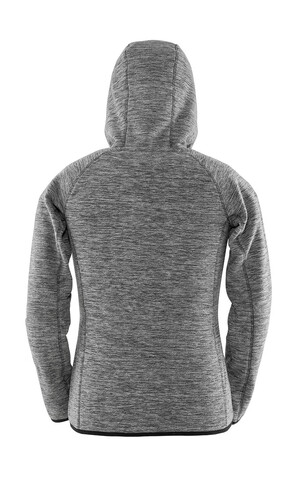 Result Women`s Microfleece Hoodi, Marl Grey/Black, S bedrucken, Art.-Nr. 932331483