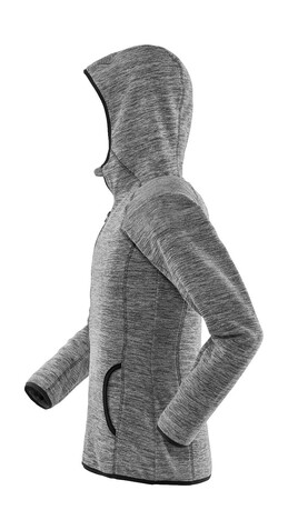 Result Women`s Microfleece Hoodi, Marl Grey/Black, XS bedrucken, Art.-Nr. 932331482