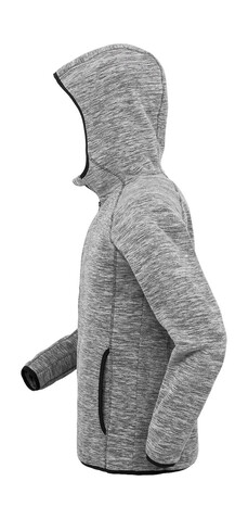 Result Men`s Microfleece Hoodi, Marl Grey/Black, S bedrucken, Art.-Nr. 933331483