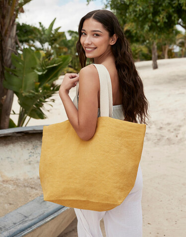 Westford Mill Soft Washed Jute Beach Bag, Natural, One Size bedrucken, Art.-Nr. 936280080