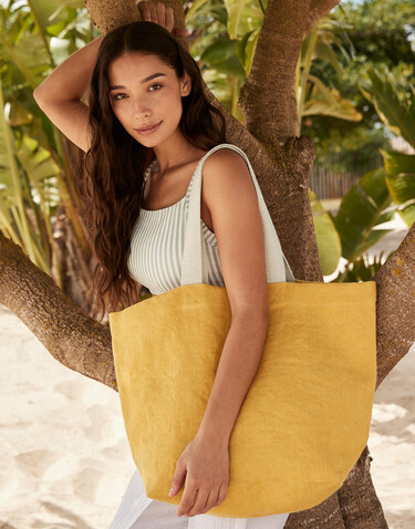 Westford Mill Soft Washed Jute Beach Bag, Natural, One Size bedrucken, Art.-Nr. 936280080