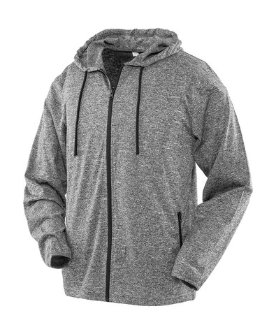 Result Men`s Hooded Tee-Jacket, Marl Grey, S bedrucken, Art.-Nr. 936331183