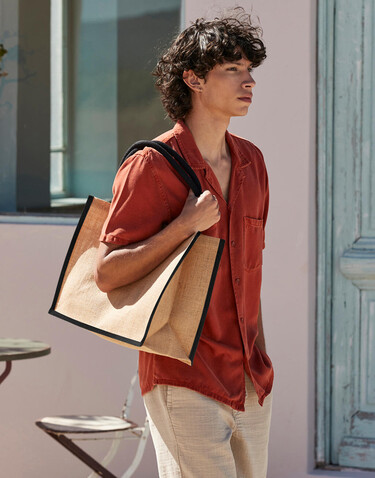 Westford Mill Natural Starched Jute Classic Shopper, Natural, One Size bedrucken, Art.-Nr. 937280080