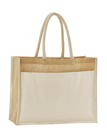Westford Mill Cotton Pocket Natural Starched Jute Shopper, Natural, One Size bedrucken, Art.-Nr. 941280080 Westford Mill Cotton Pocket Natural Starched Jute Shopper, Natural, One Size bedrucken, Art.-Nr. 941280080