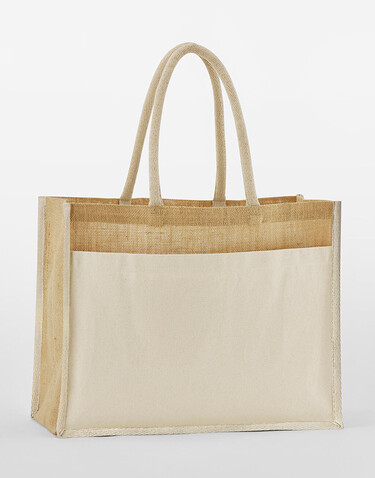 Westford Mill Cotton Pocket Natural Starched Jute Shopper, Natural, One Size bedrucken, Art.-Nr. 941280080 Westford Mill Cotton Pocket Natural Starched Jute Shopper, Natural, One Size bedrucken, Art.-Nr. 941280080